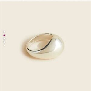 NEW J. Crew Sculptured Orb Silver Mirror Ring Size 7